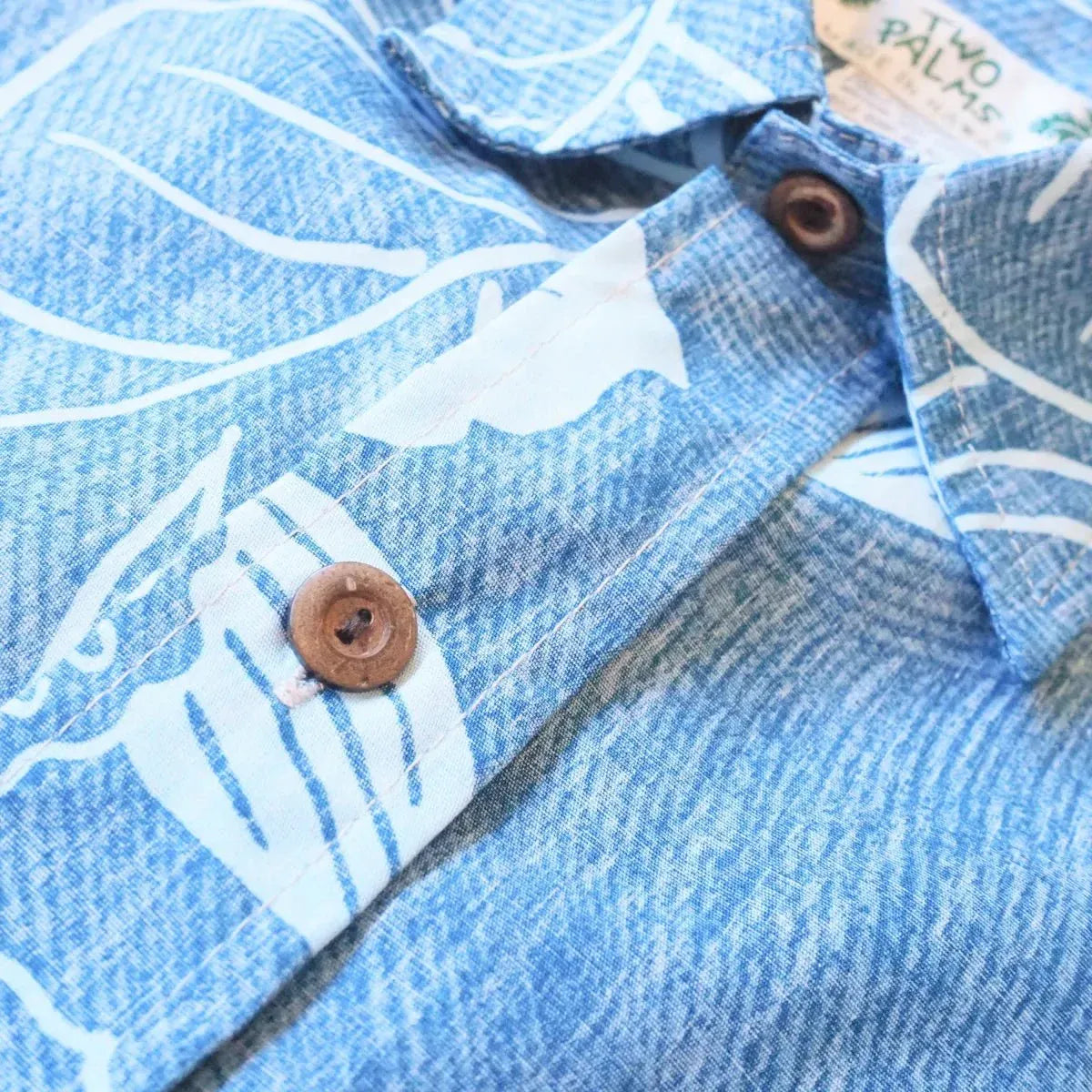 Ka’anapali aqua reverse print hawaiian cotton shirt - alohaz