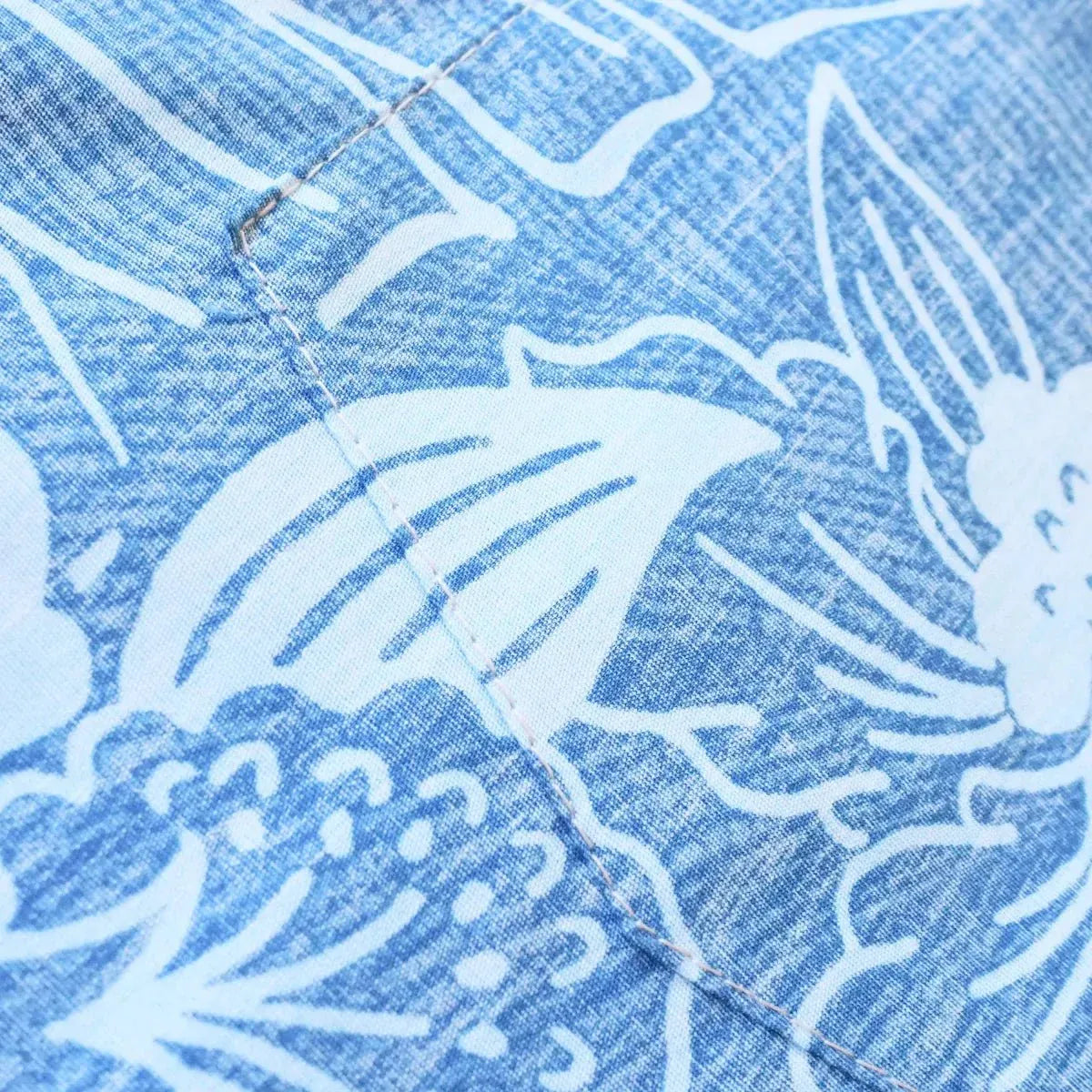 Ka’anapali aqua reverse print hawaiian cotton shirt - alohaz