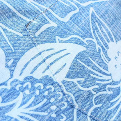 Ka’anapali aqua reverse print hawaiian cotton shirt - alohaz