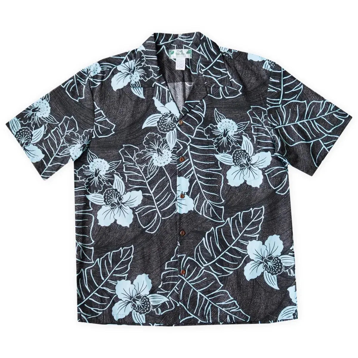 Ka’anapali black hawaiian cotton shirt - alohaz