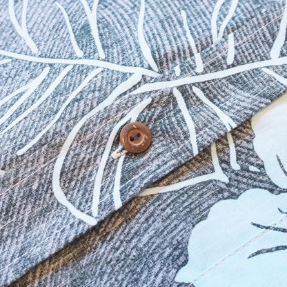 Ka’anapali black reverse print hawaiian cotton shirt