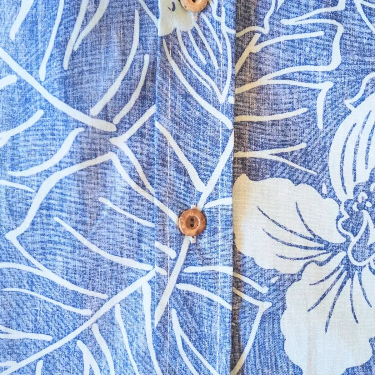 Ka’anapali blue reverse print hawaiian cotton shirt - alohaz