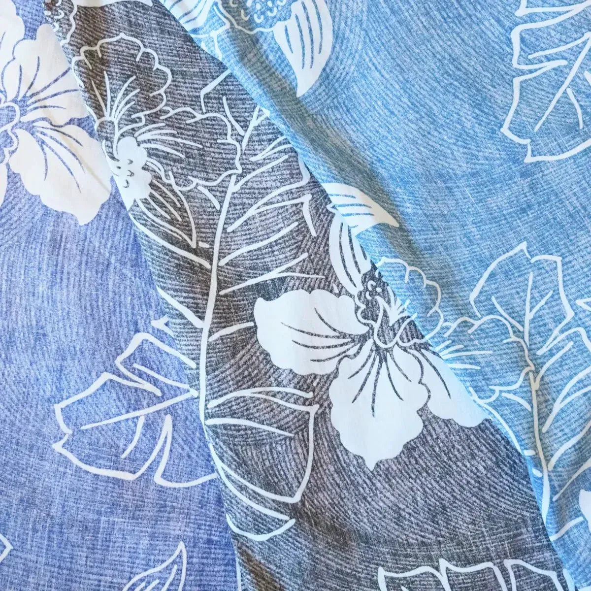 Ka’anapali blue reverse print hawaiian cotton shirt - alohaz