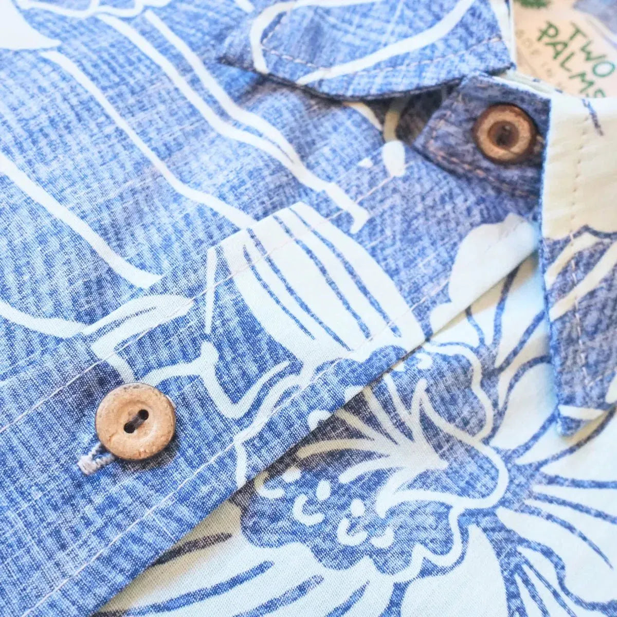 Ka’anapali blue reverse print hawaiian cotton shirt - alohaz