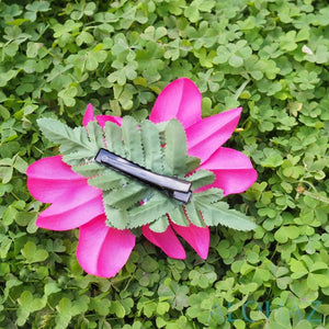 Kahalu’u pink hawaiian flower hair clip