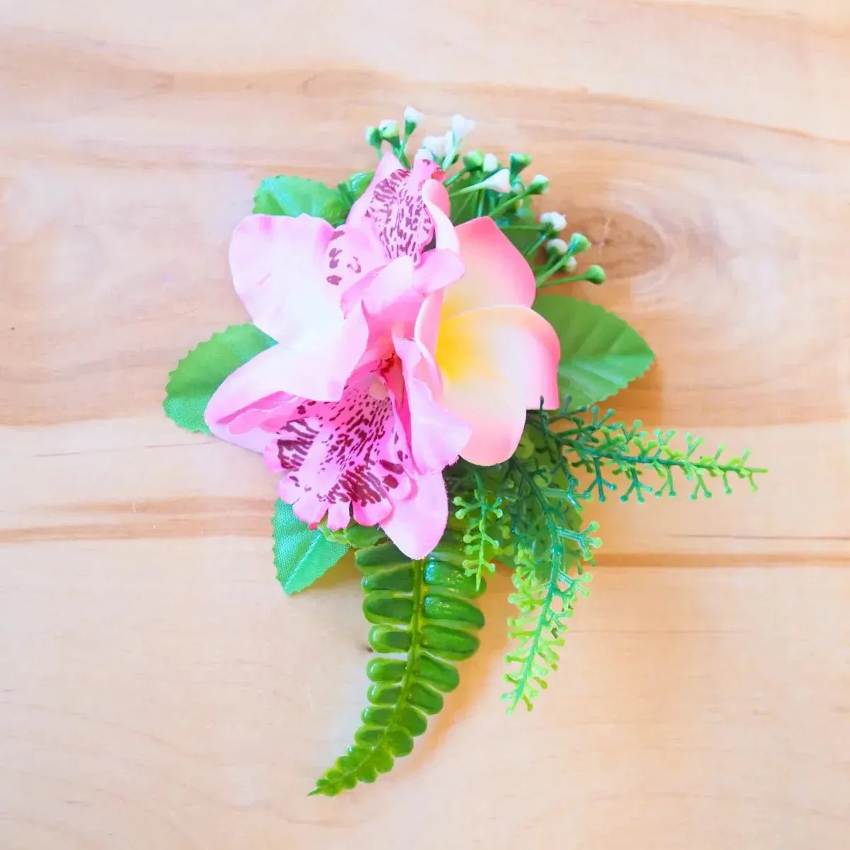 Kaia light pink tropical flower hair clip - alohaz