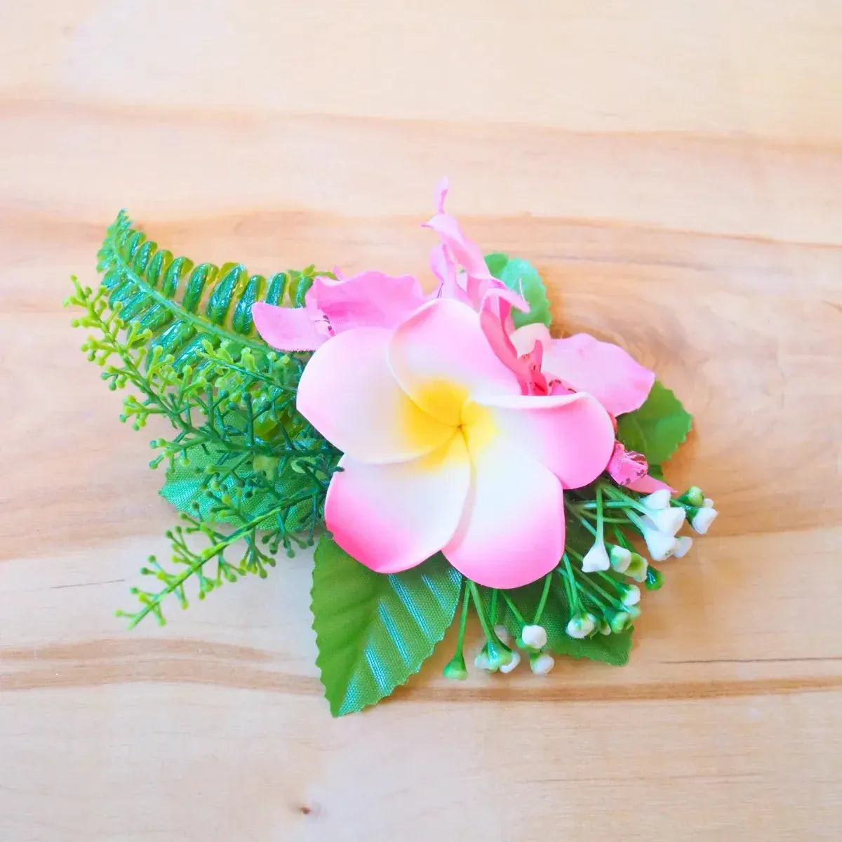 Kaia light pink tropical flower hair clip - alohaz