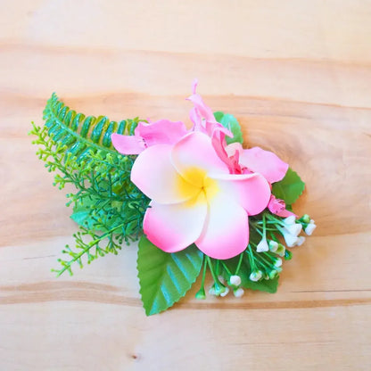 Kaia light pink tropical flower hair clip - alohaz