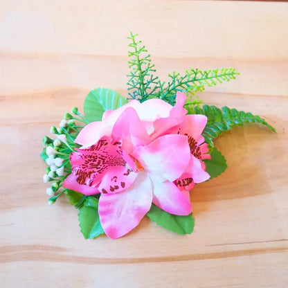Kaia light pink tropical flower hair clip - alohaz