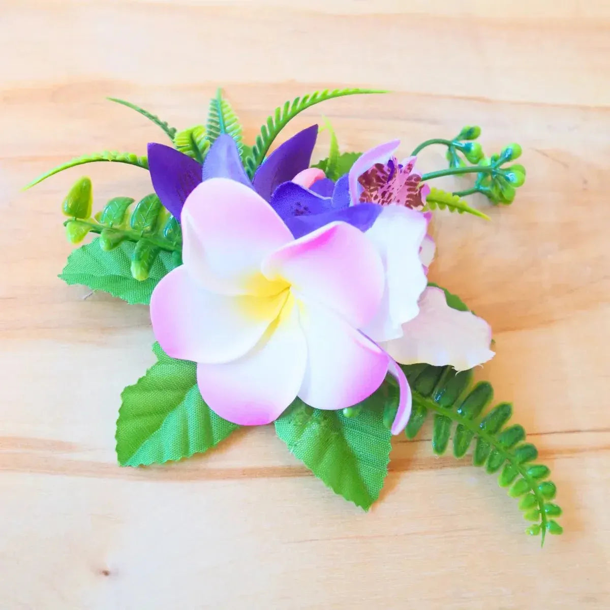 Kaia purple tropical flower hair clip - alohaz
