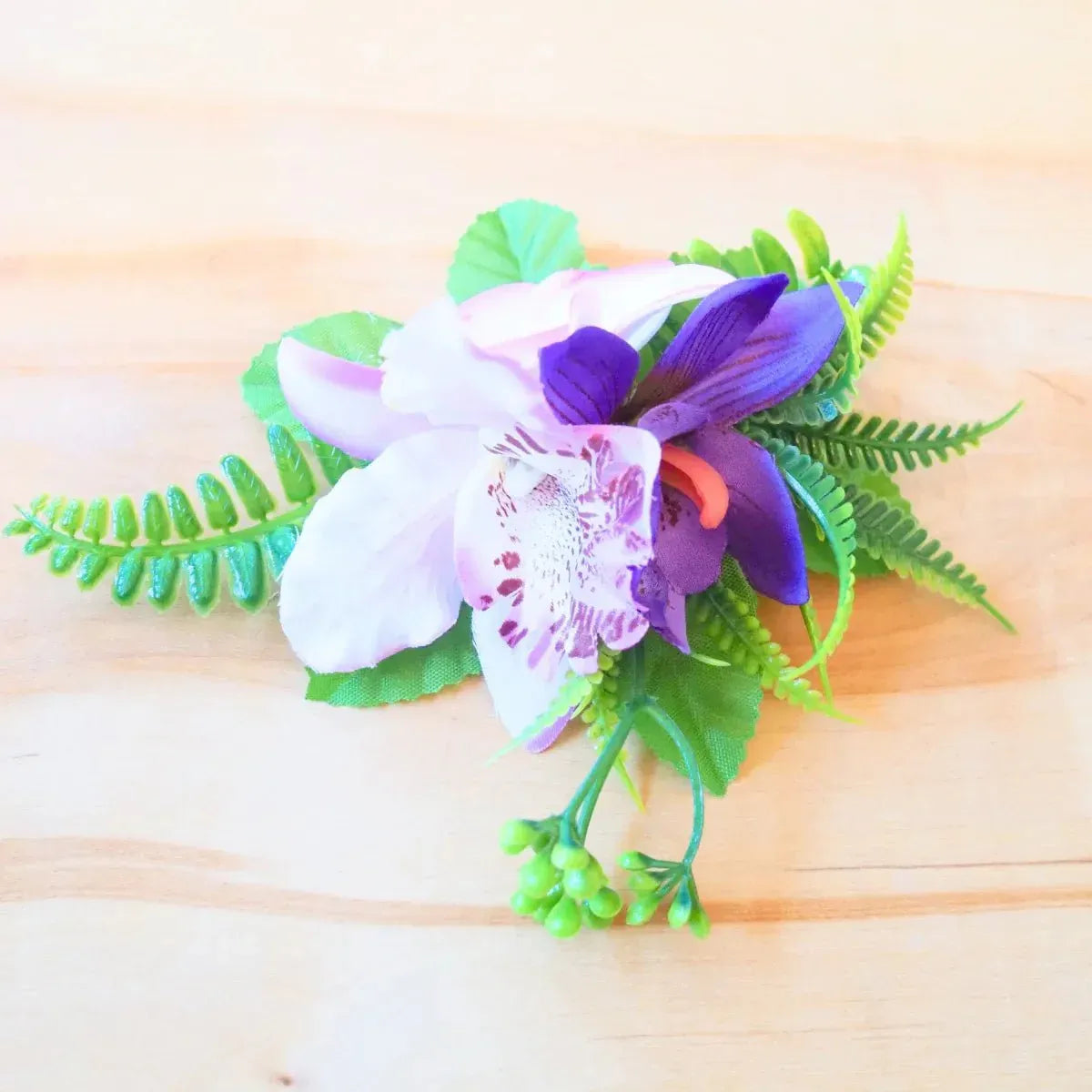 Kaia purple tropical flower hair clip - alohaz