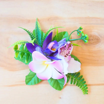 Kaia purple tropical flower hair clip - alohaz