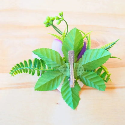 Kaia purple tropical flower hair clip - alohaz