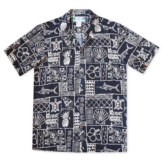 Kaka’ako black hawaiian rayon shirt - alohaz