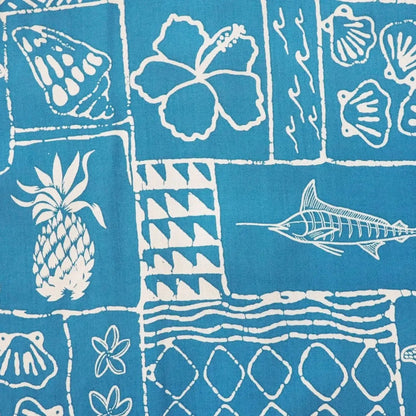 Kaka’ako teal hawaiian rayon shirt - alohaz