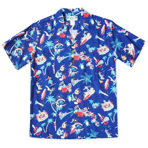 Kalakaua navy hawaiian rayon shirt