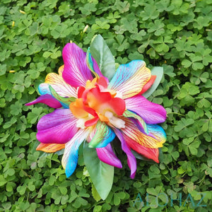 Kula rainbow hawaiian flower hair clip