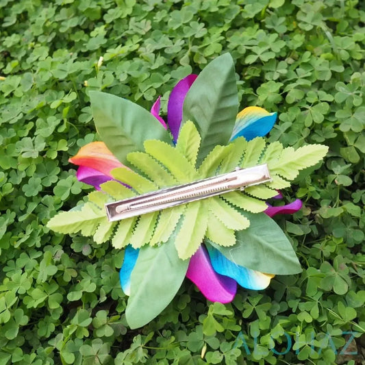 Kula rainbow hawaiian flower hair clip - alohaz