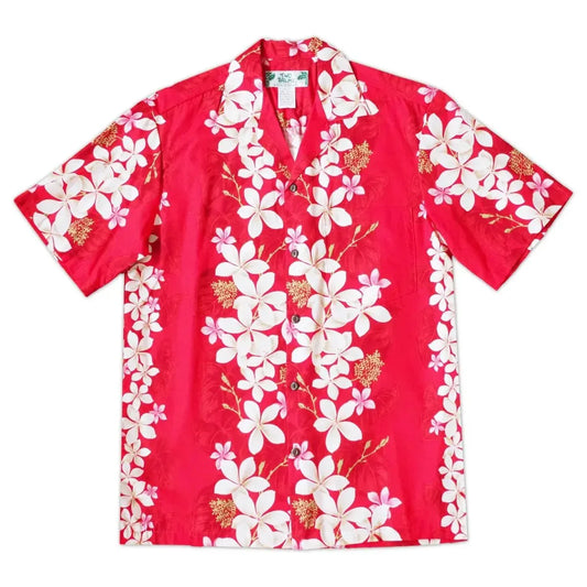 Kuulei red hawaiian cotton shirt - alohaz