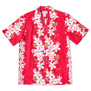 Kuulei red hawaiian cotton shirt