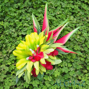 Laka green hawaiian flower hair clip