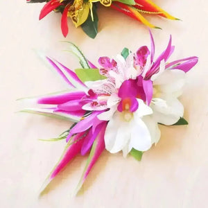 Laka purple hawaiian flower hair clip