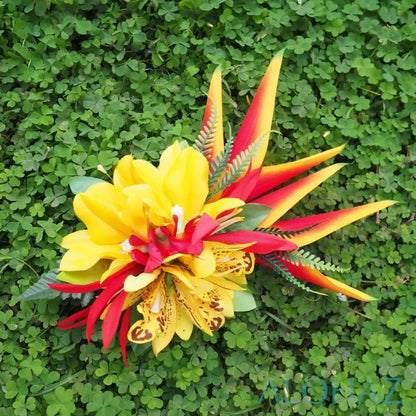 Laka yellow hawaiian flower hair clip - alohaz