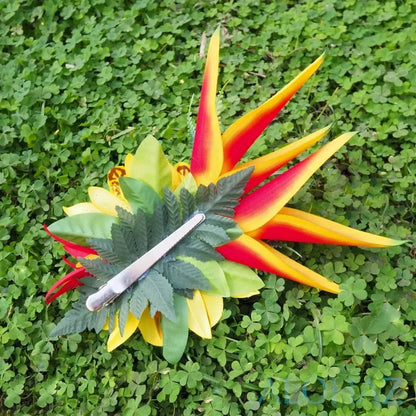 Laka yellow hawaiian flower hair clip - alohaz