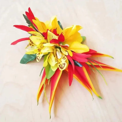 Laka yellow hawaiian flower hair clip - alohaz