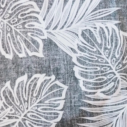 Leaf black reverse print hawaiian cotton shirt - alohaz