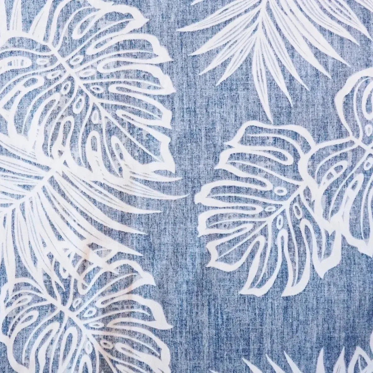 Leaf navy reverse print hawaiian cotton shirt - alohaz