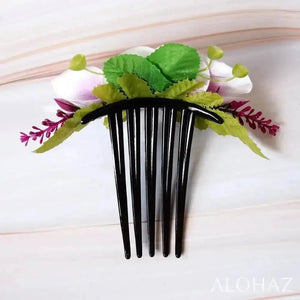 Lilac / white orchid joy hawaiian hair comb
