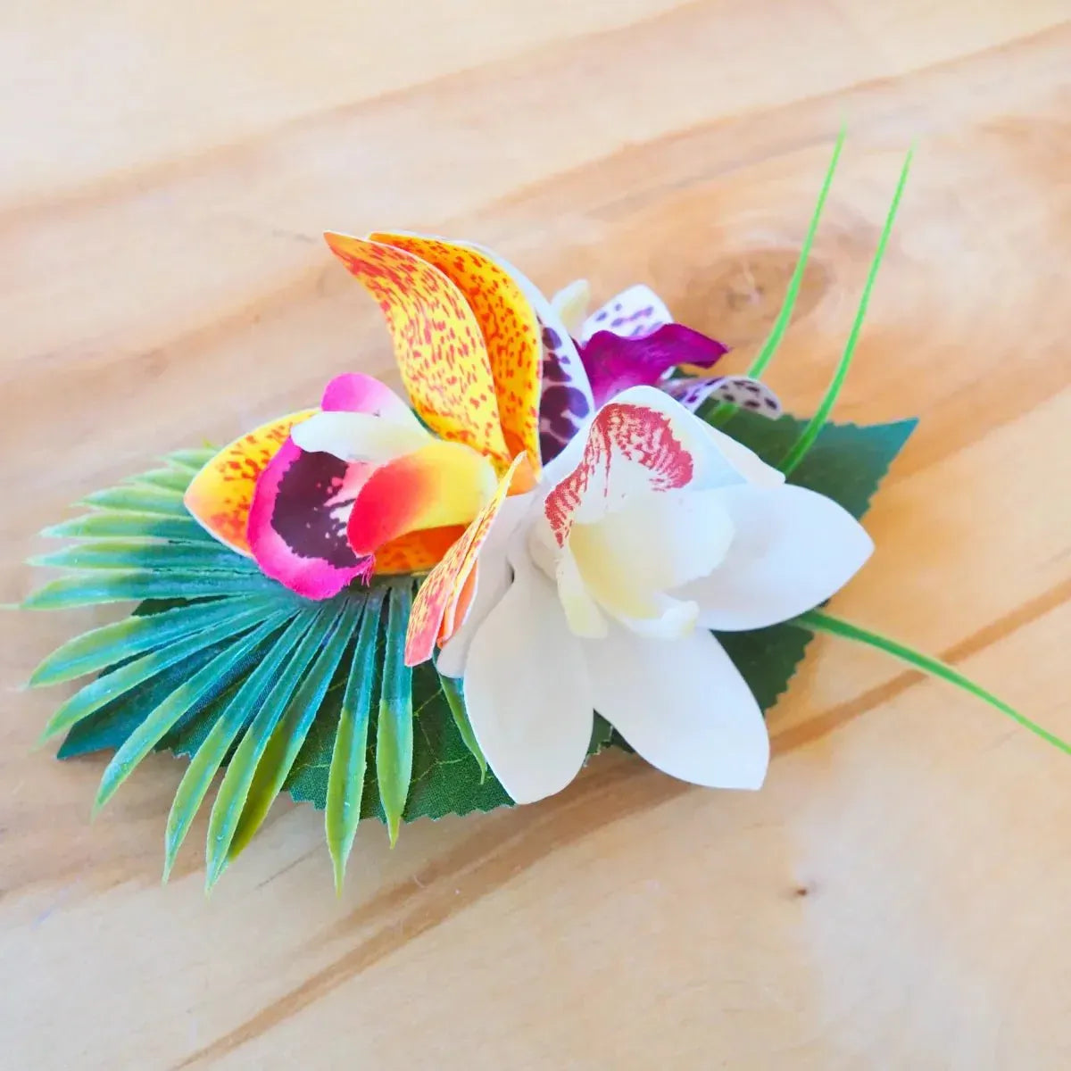 Mahina orchid tropical flower hair clip - alohaz