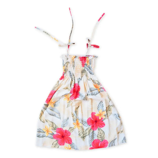Makaha cream hawaiian girl sunkiss dress - alohaz