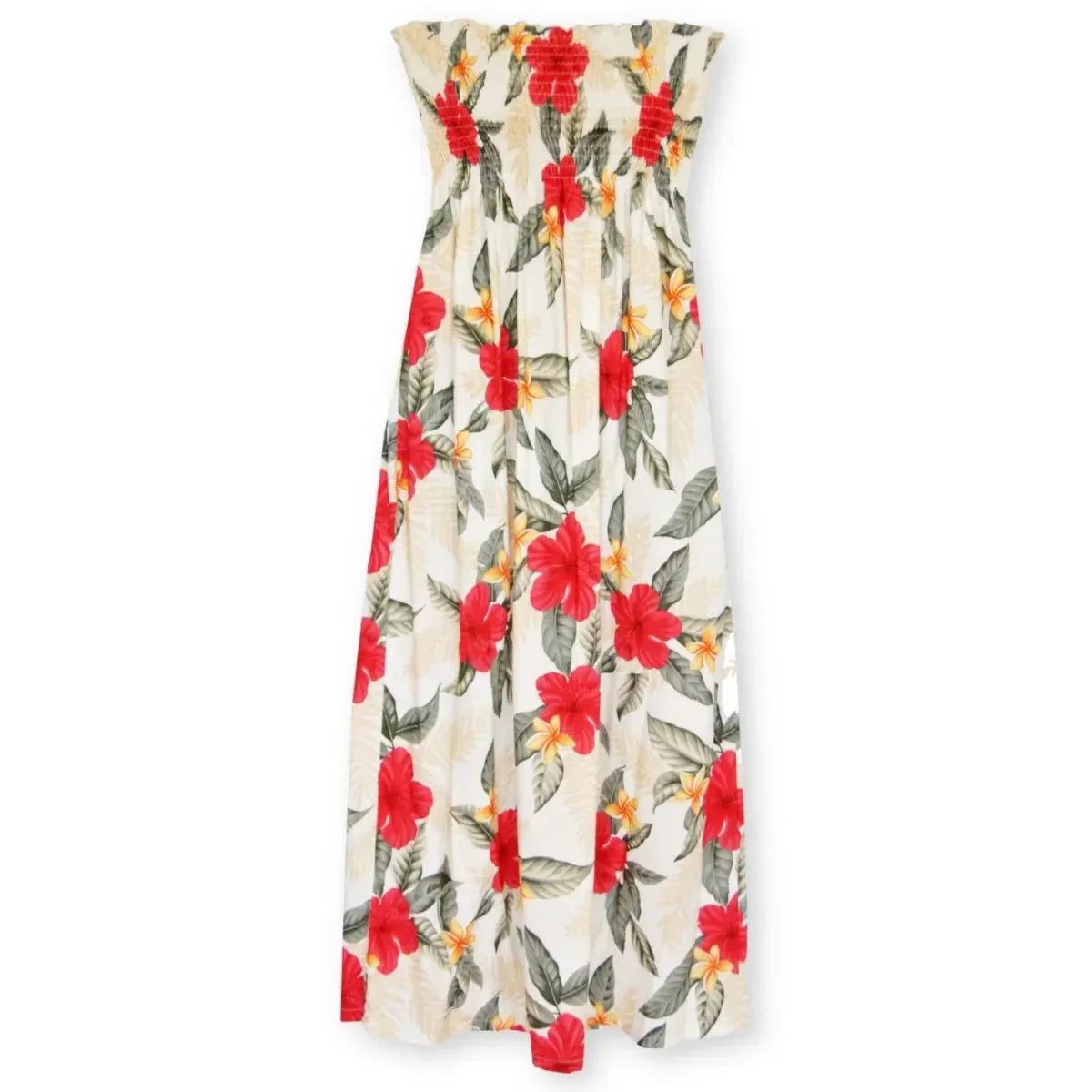 Makaha cream hawaiian maxi dress - alohaz
