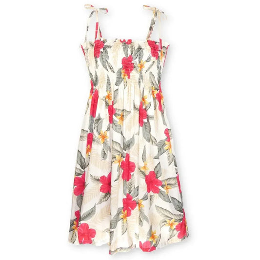 Makaha cream hawaiian moonkiss dress - alohaz