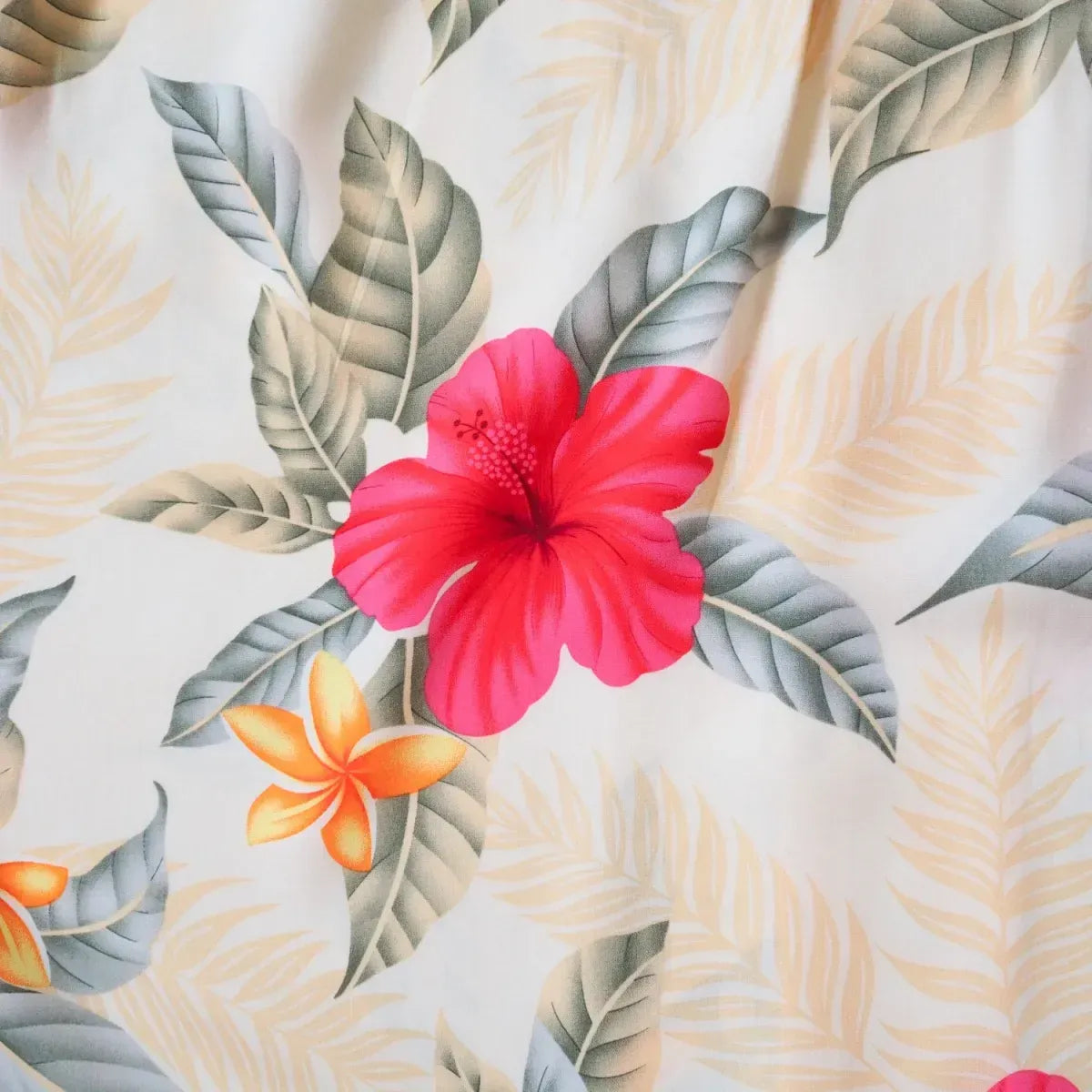 Makaha cream hawaiian rayon fabric
