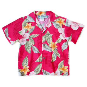 Makaha red hawaiian boy shirt