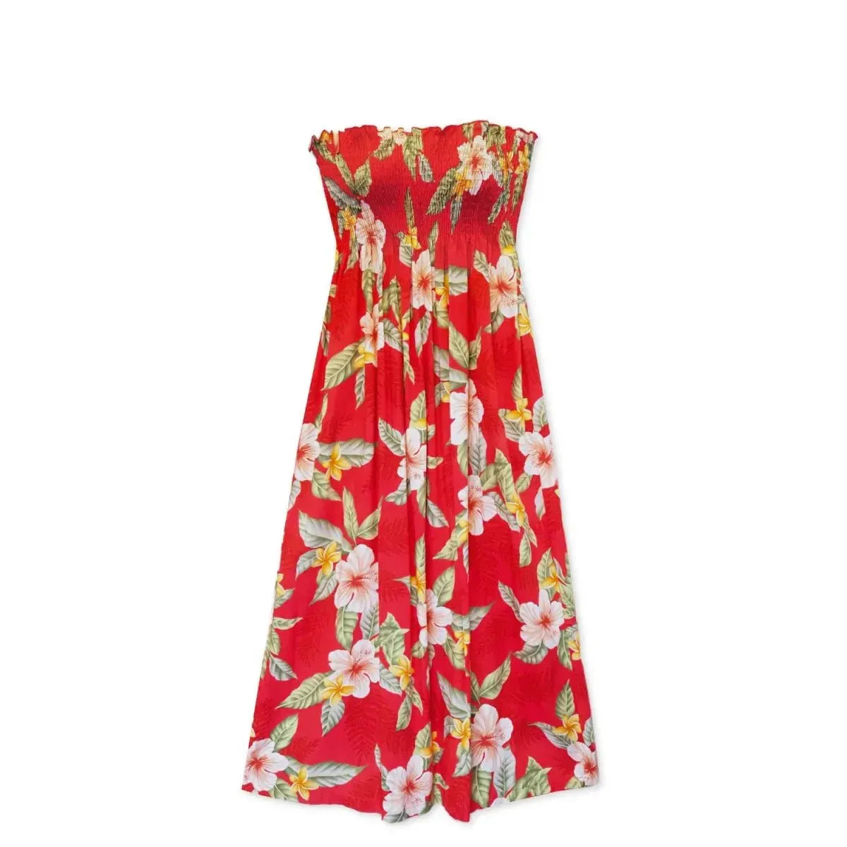 Makaha Red Hawaiian Maxi Dress - Alohaz Makaha Red Hawaiian Maxi Dress - Alohaz