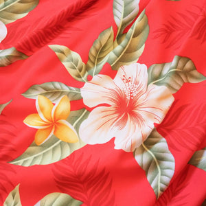 Makaha red hawaiian maxi dress