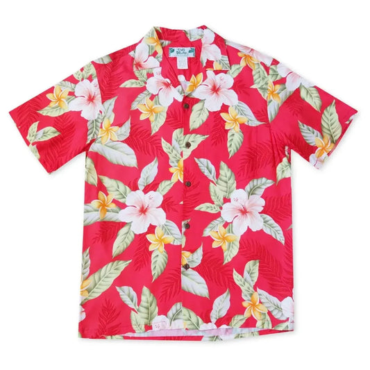 Makaha red hawaiian rayon shirt - alohaz