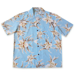 Mele blue hawaiian rayon shirt