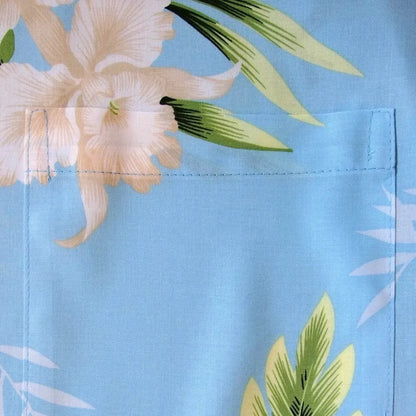 Midnight baby blue hawaiian rayon shirt - alohaz