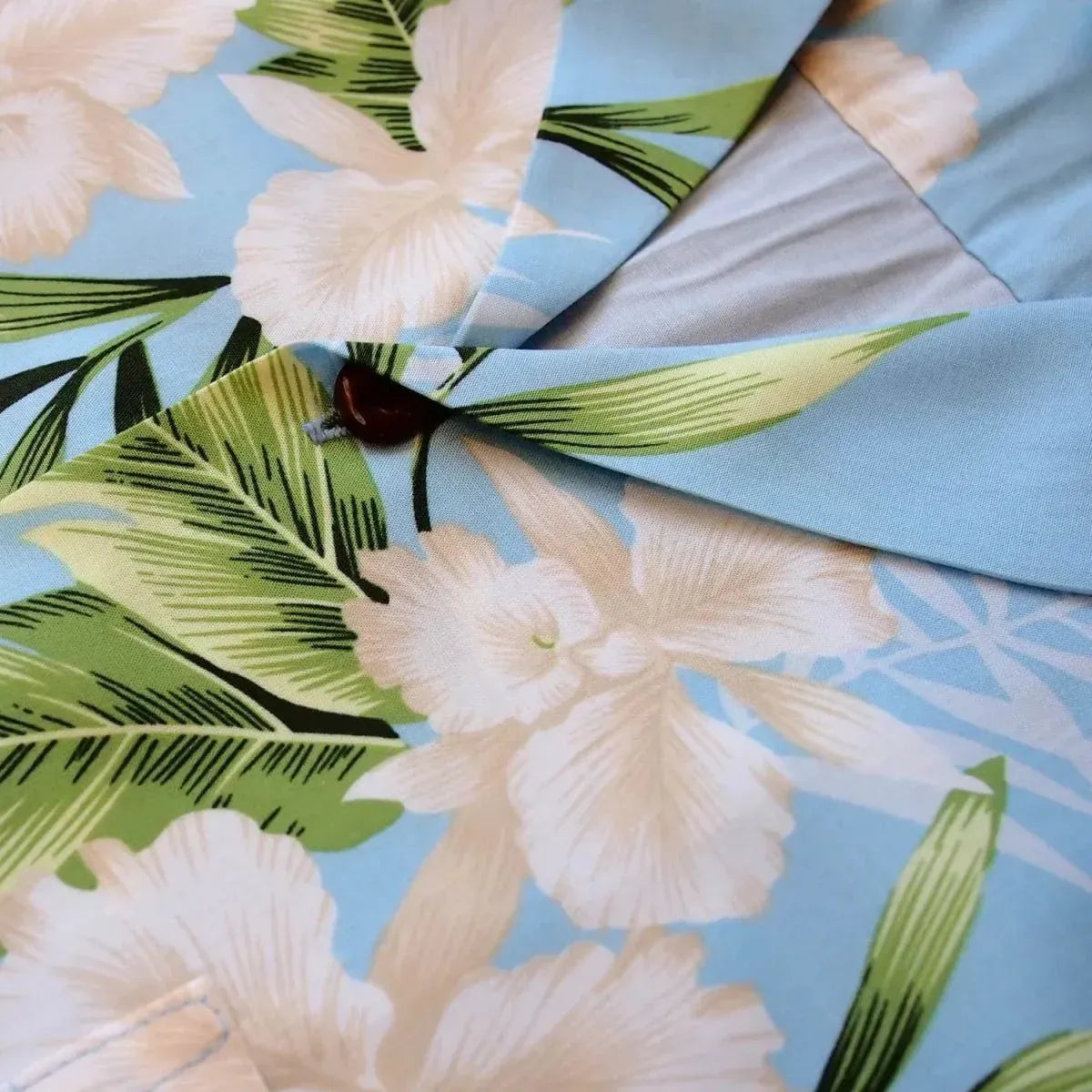 Midnight baby blue hawaiian rayon shirt - alohaz