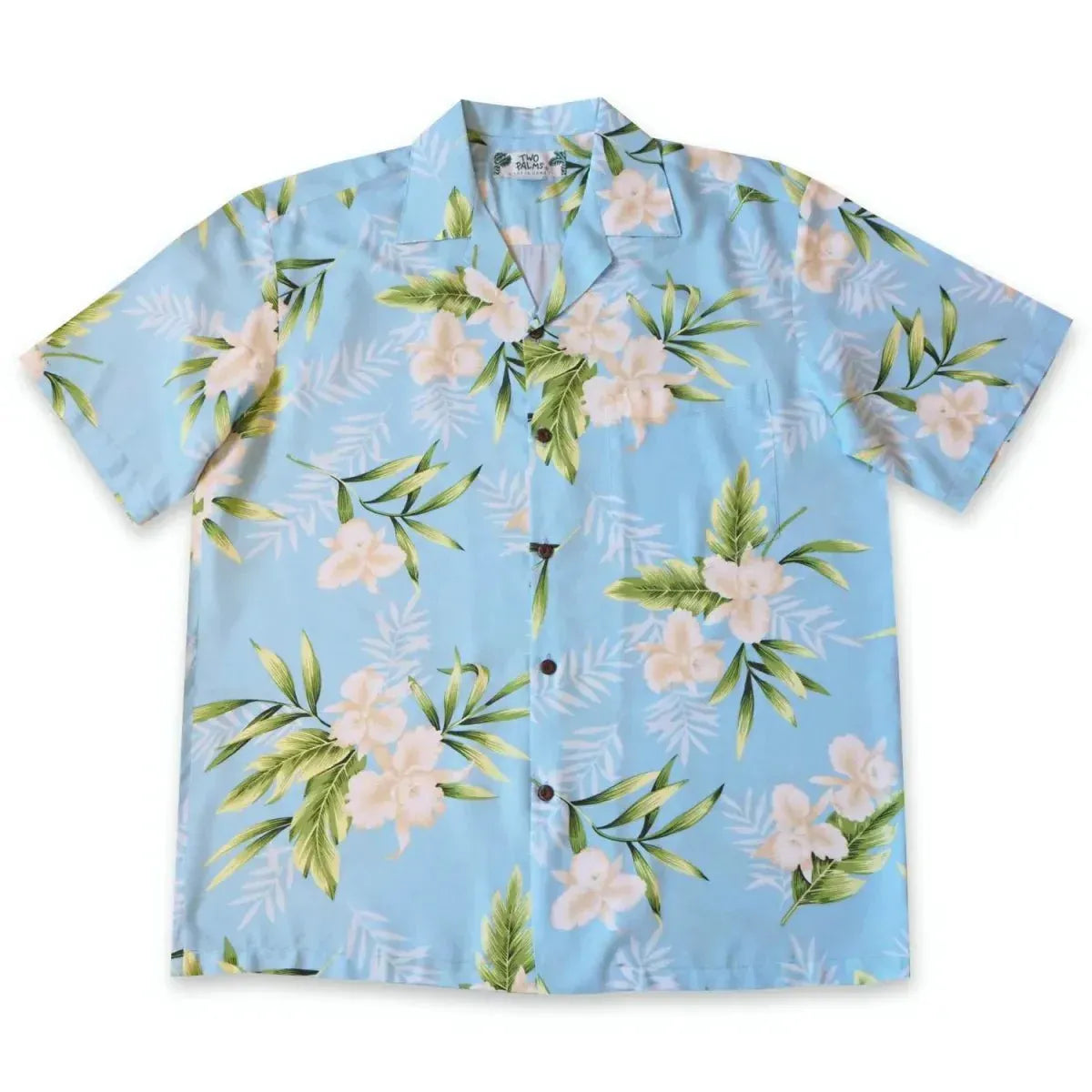 Midnight baby blue hawaiian rayon shirt - alohaz