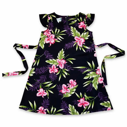Midnight black hawaiian girl hula dress - alohaz