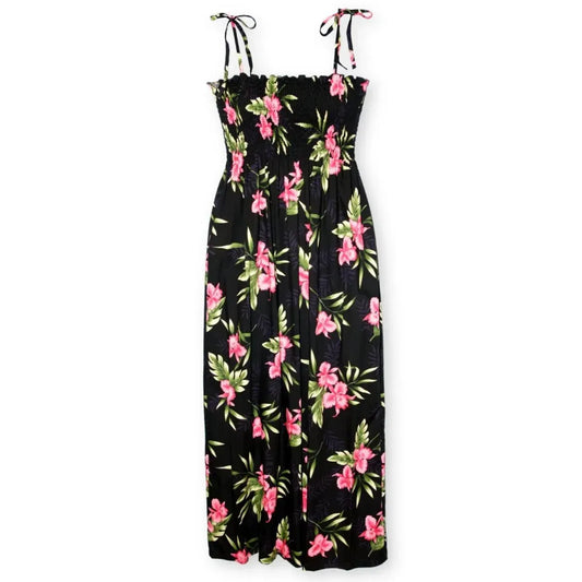 Midnight black hawaiian maxi dress - alohaz