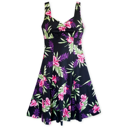 Midnight black hawaiian molokini short dress - alohaz