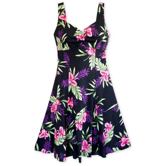 Midnight black hawaiian molokini short dress - alohaz