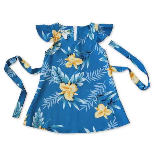 Midnight blue hawaiian girl hula dress - alohaz